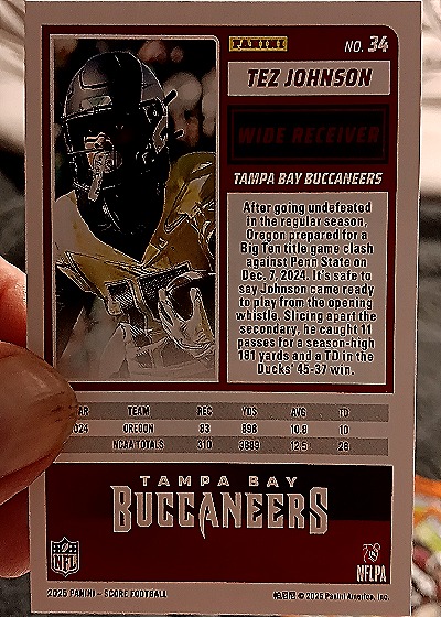 2025 Panini Score-A-Treat #34 Tez Johnson — back