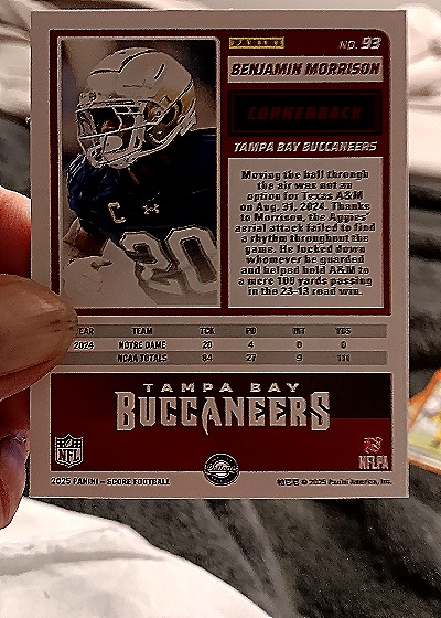 2025 Panini Score-A-Treat #93 Benjamin Morrison — back