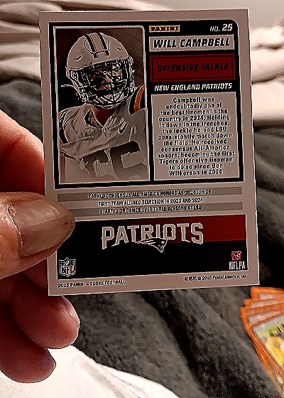 2025 Panini Score-A-Treat #25 Will Campbell — back