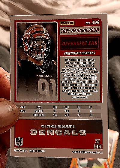 2025 Panini Score-A-Treat #290 Trey Hendrickson — back