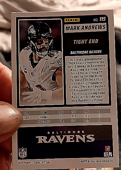 2025 Panini Score-A-Treat #115 Mark Andrews — back