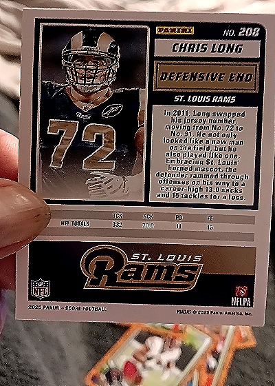 2025 Panini Score-A-Treat #208 Chris Long — back
