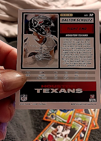 2025 Panini Score-A-Treat #32 Dalton Schultz — back
