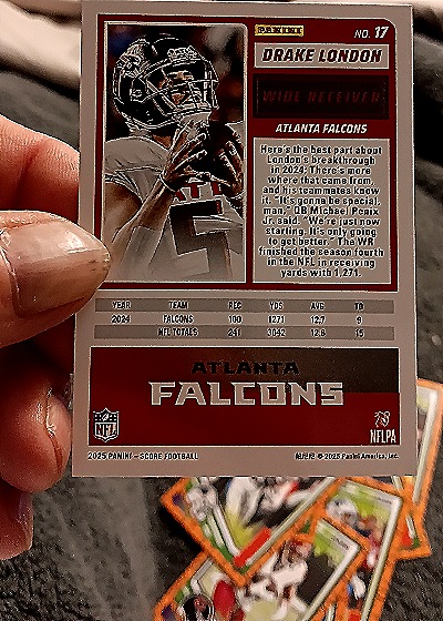 2025 Panini Score #17 Drake London — back