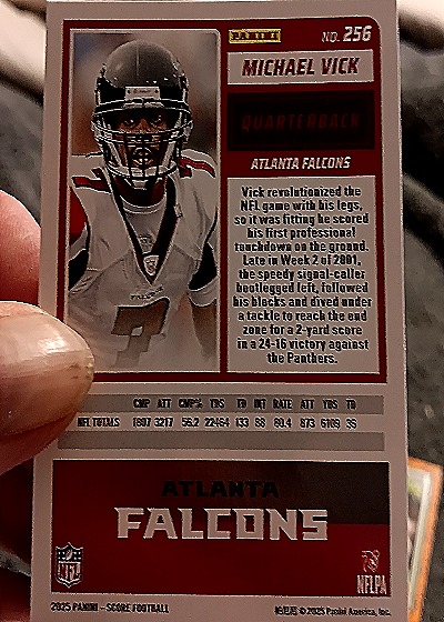 2025 Panini Score-A-Treat #256 Michael Vick Atlanta Falcons — back
