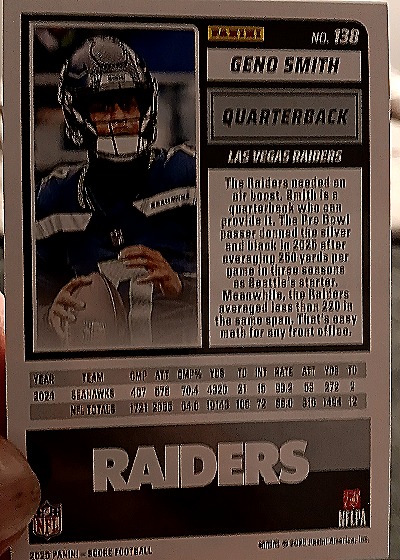 2025 Panini Score-A-Treat #138 Geno Smith — back