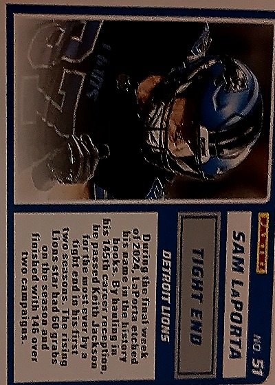 2025 Panini Score-A-Treat #51 Sam LaPorta — back