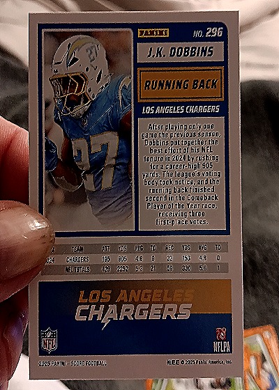 2025 Panini Score-A-Treat #296 J.K. Dobbins — back