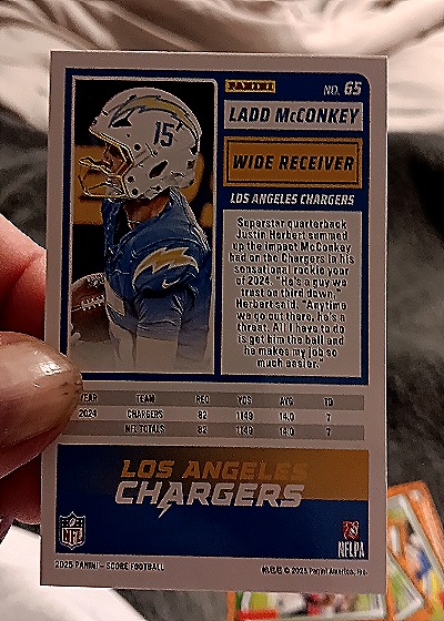 2025 Panini Score-A-Treat #65 Ladd McConkey — back
