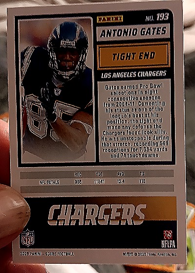 2025 Panini Score-A-Treat Football #193 Antonio Gates — back
