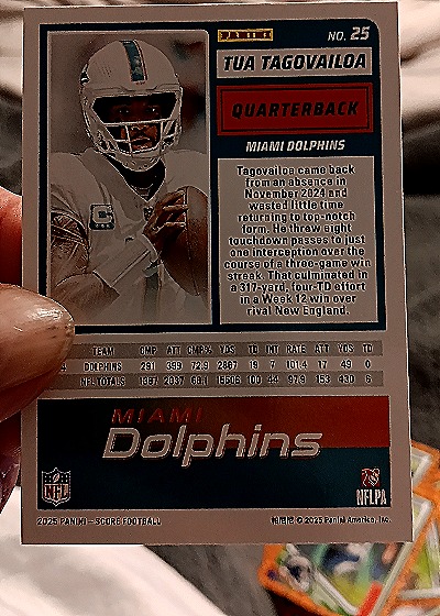 2025 Panini Score-A-Treat #25 Tua Tagovailoa — back