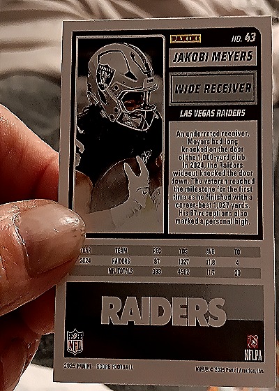2025 Panini Score-A-Treat #43 Jakobi Meyers — back