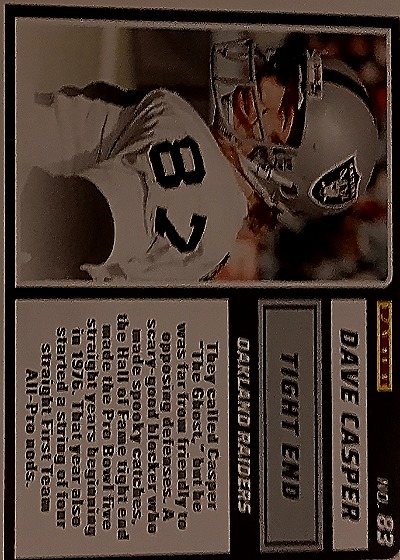 1985 Score #82 Dave Casper — back