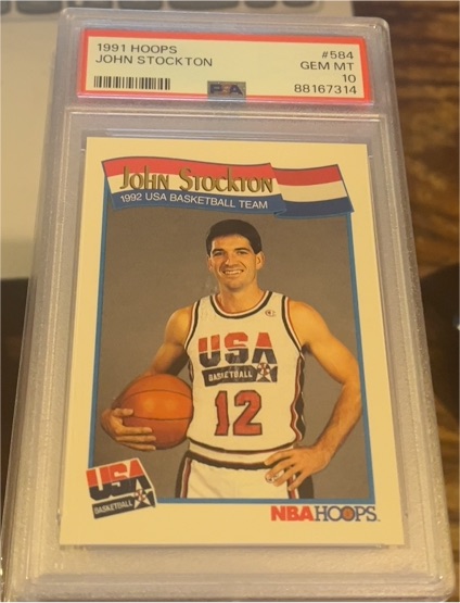 1991 Hoops #584 John Stockton — front