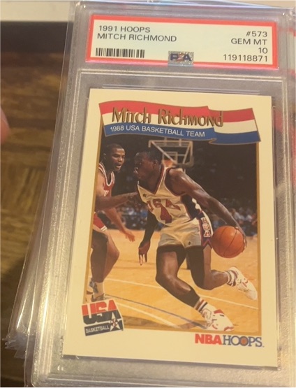 1991 Hoops #573 Mitch Richmond — front