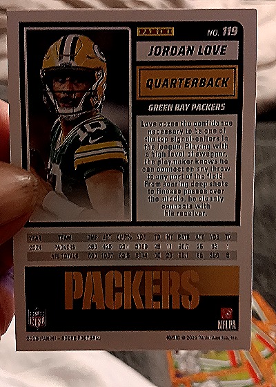 2025 Panini Score-A-Treat Pumpkins #119 Jordan Love — back