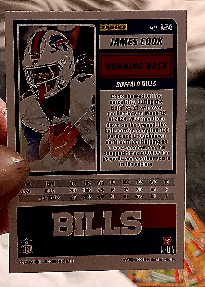 2025 Panini Score #124 James Cook — back
