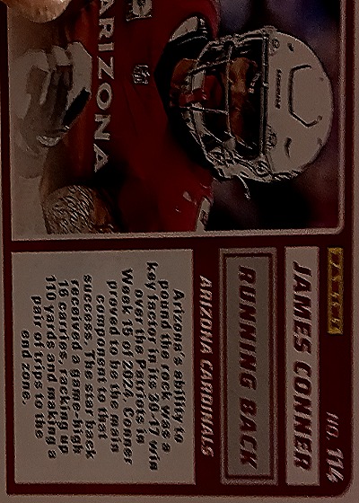 2025 Panini Score #114 James Conner — back