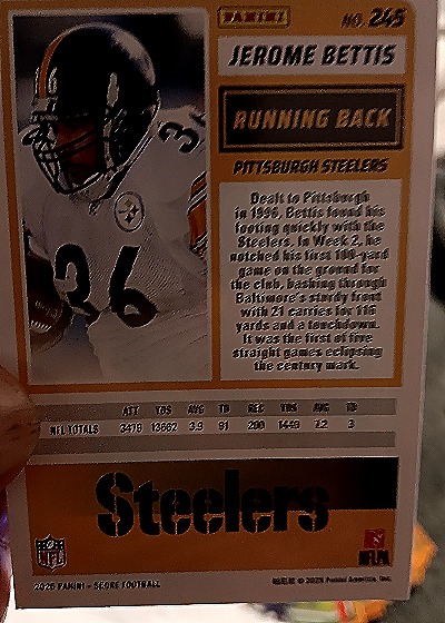 2025 Panini Score-A-Treat #245 Jerome Bettis — back