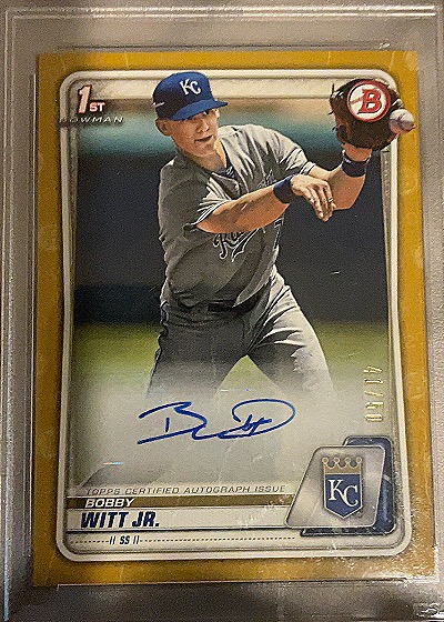 2020 Bowman Prospects Autographs #PA-BWJ Bobby Witt Jr. — front