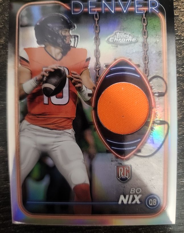 2024 Topps Chrome Rookie Relics #CRR-BN Bo Nix — front