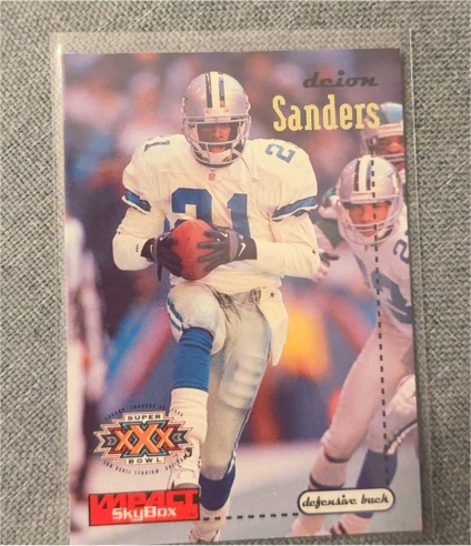 1996 SkyBox Impact #38 Deion Sanders — front