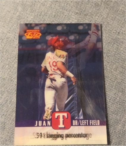 1996 Pinnacle Sportflix #95 Juan Gonzalez — front