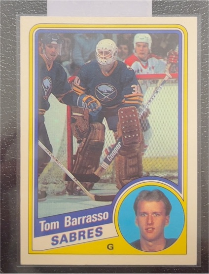 1984-85 Topps #14 Tom Barrasso — front