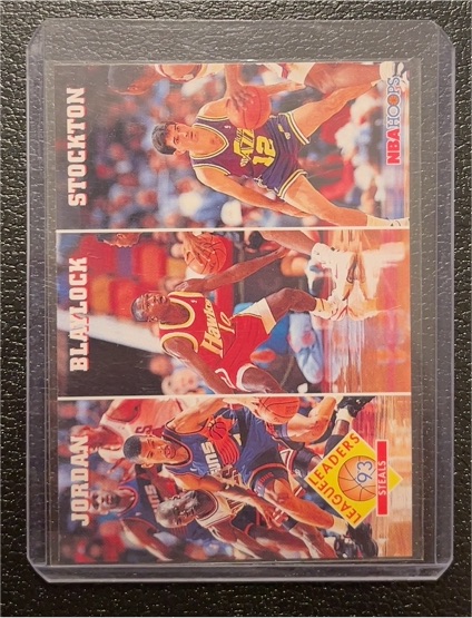 1993-94 Hoops #289 Michael Jordan / Mookie Blaylock / John Stockton — front