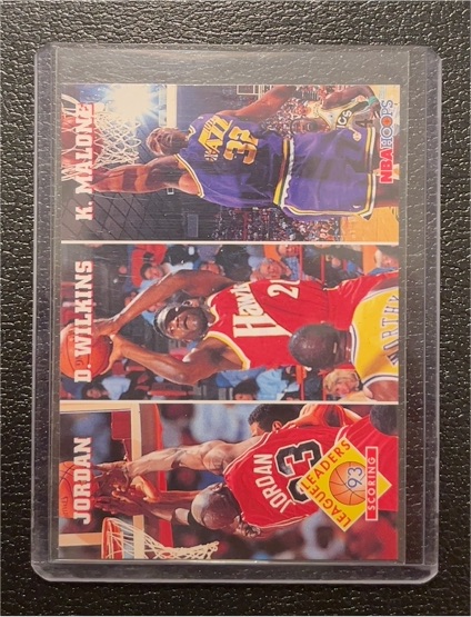 1993-94 Hoops #283 Scoring Michael Jordan / Dominique Wilkins / Karl Malone — front
