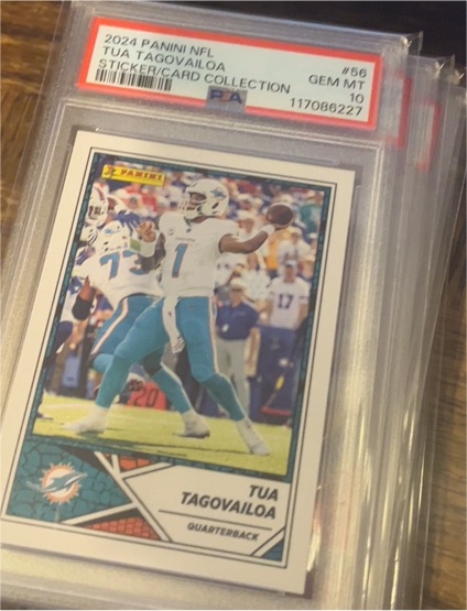 2024 Panini NFL #56 Tua Tagovailoa Sticker Card Collection — front