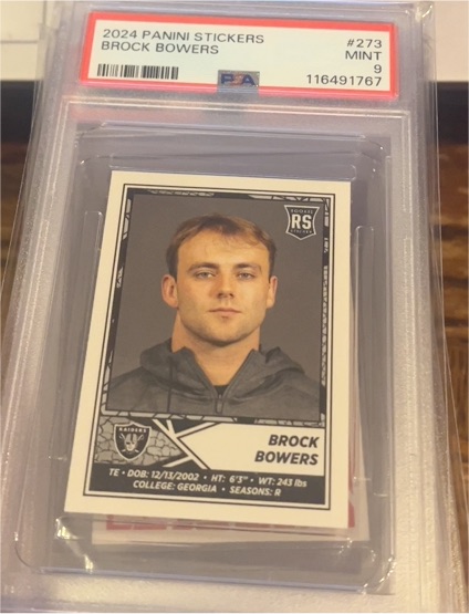 2024 Panini NFL Sticker #273 Brock Bowers — front