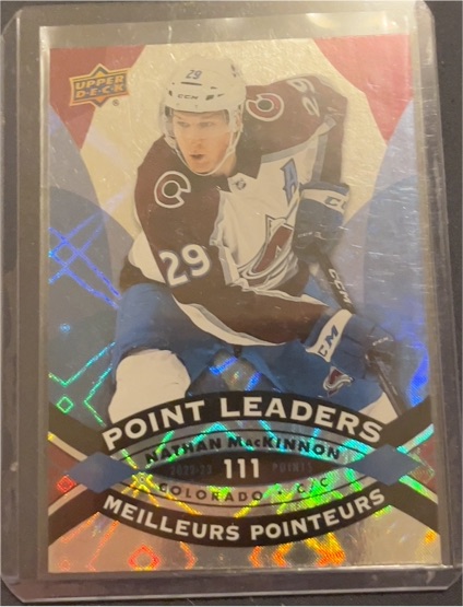 2023-24 Upper Deck Tim Hortons Point Leaders #PL-8 Nathan MacKinnon — front