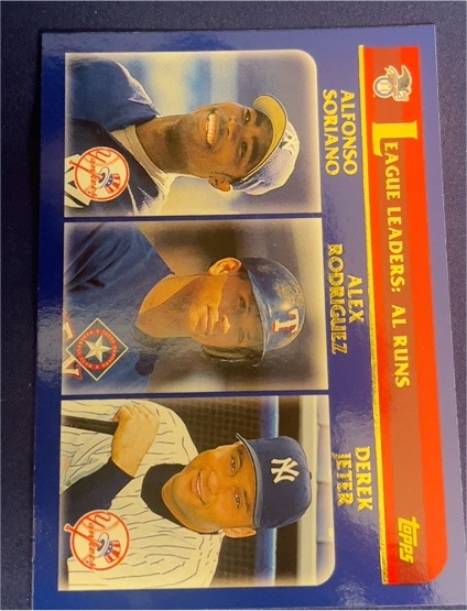 2003 Topps #338 Alfonso Soriano Alex Rodriguez Derek Jeter — front