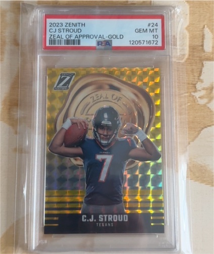 2023 Panini Zenith #24 C.J. Stroud Zeal of Approval-Gold — front