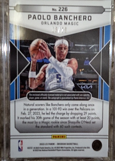 2023-24 Panini Select #226 Paolo Banchero — back