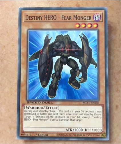2020 Yu-Gi-Oh! SGX1-ENB06 Destiny HERO - Fear Monger — front