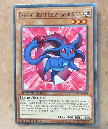 2020 Yu-Gi-Oh! Speed Duel #SGX1-ENF04 Crystal Beast Ruby Carbuncle — front