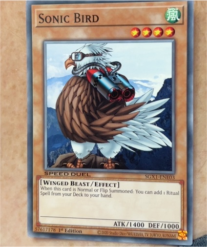 2020 Yu-Gi-Oh! SGX1-ENE03 Sonic Bird — front