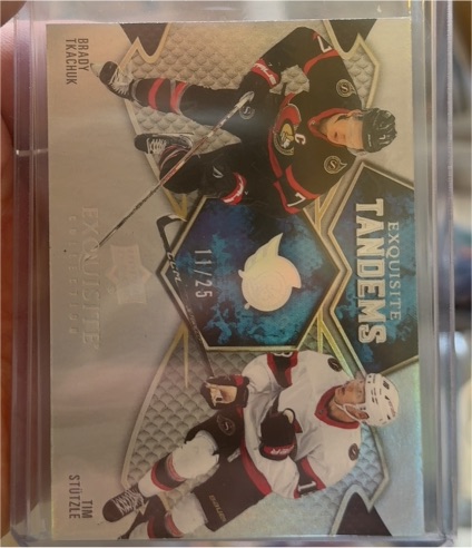 2023-24 Upper Deck Black Diamond Exquisite Tandems #ET-TS Brady Tkachuk / Tim Stutzle — front