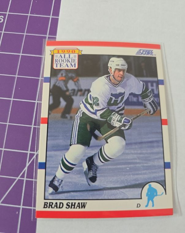 1990-91 Score Canadian #325 Brad Shaw All Rookie Team — front