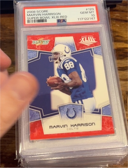 2008 Score #129 Marvin Harrison Super Bowl XLIII Red — front