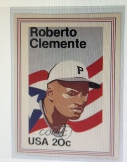 1989 USPS Stamp Art Baseball Card #NNO Roberto Clemente — front