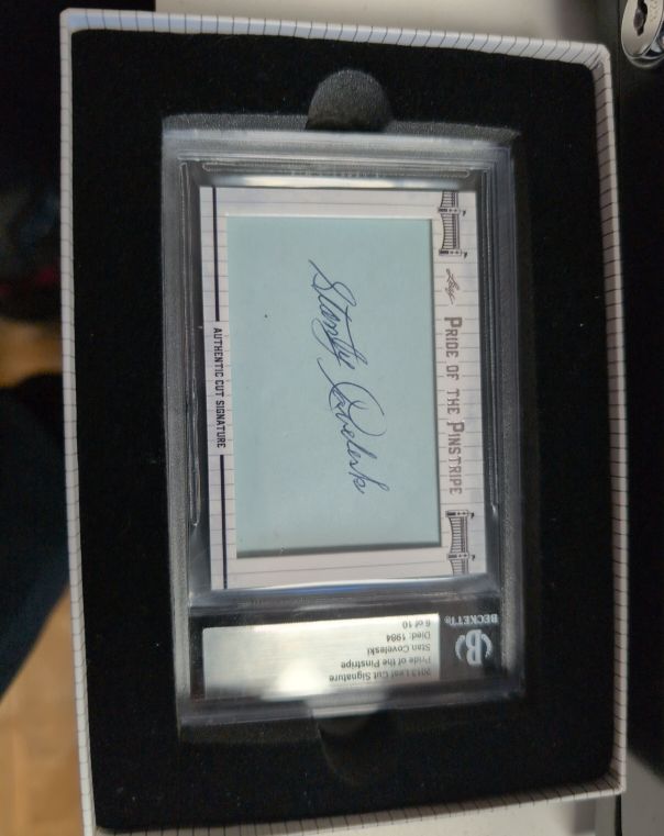 2014 Leaf Cut Signature Pride of the Pinstripe Stan Coveleski — front