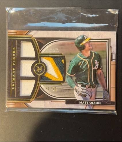 2021 Topps Museum Collection Primary Pieces Quad Relic Matt Olson #SPQRMO — front