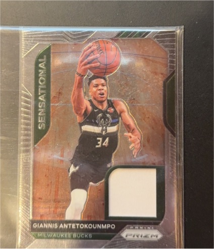 2020-21 Panini Prizm Sensational Swatches #SSW-GAN Giannis Antetokounmpo — front