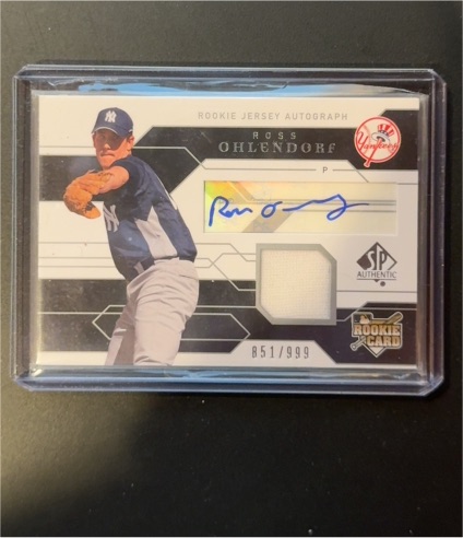 2008 SP Authentic #RE-RO Ross Ohlendorf Rookie Jersey Autograph — front