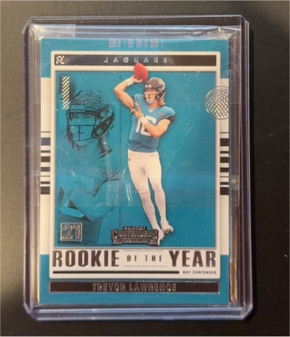 2021 Panini Contenders Rookie of the Year #ROY-TLR Trevor Lawrence — front