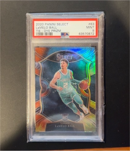 2020 Panini Select #63 LaMelo Ball Tie-Dye Prizm — front