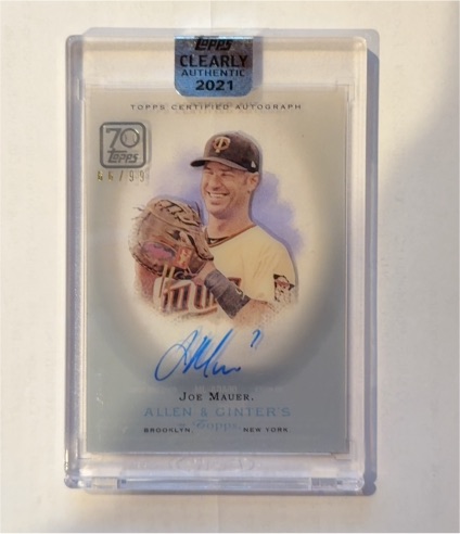 2021 Topps Clearly Authentic Allen & Ginter #46 Joe Mauer — front